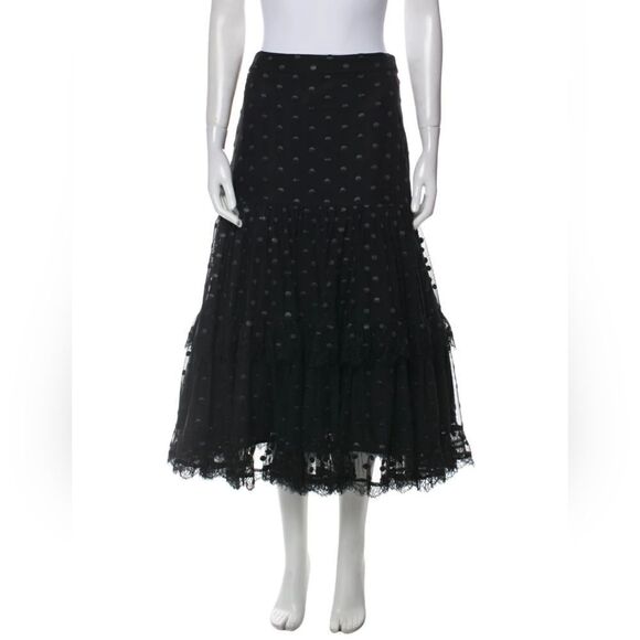 ALEXIS Petra Point D'Esprit Skirt - Size Small  Chiffon Lace Maxi Polka Dot - Picture 1 of 10